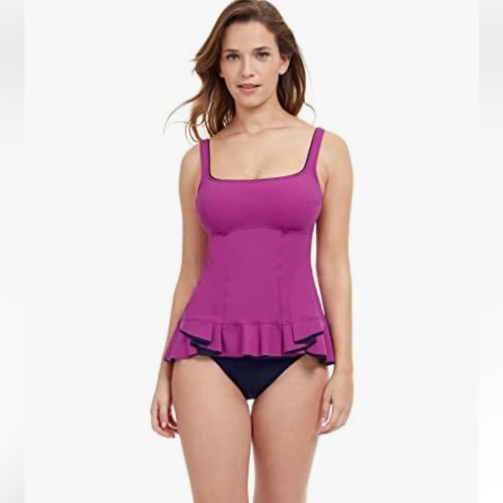 Profile by Gottex Women's Standard Belle Curve Square Neck Tankini top - Picture 1 of 11